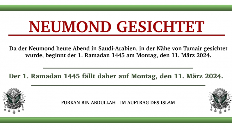 NEUMOND GESICHTET - 1. RAMADAN 1445