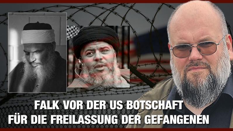 Bernhard Falk | Vor der US Botschaft | Für die Freilassung der Gefangenen